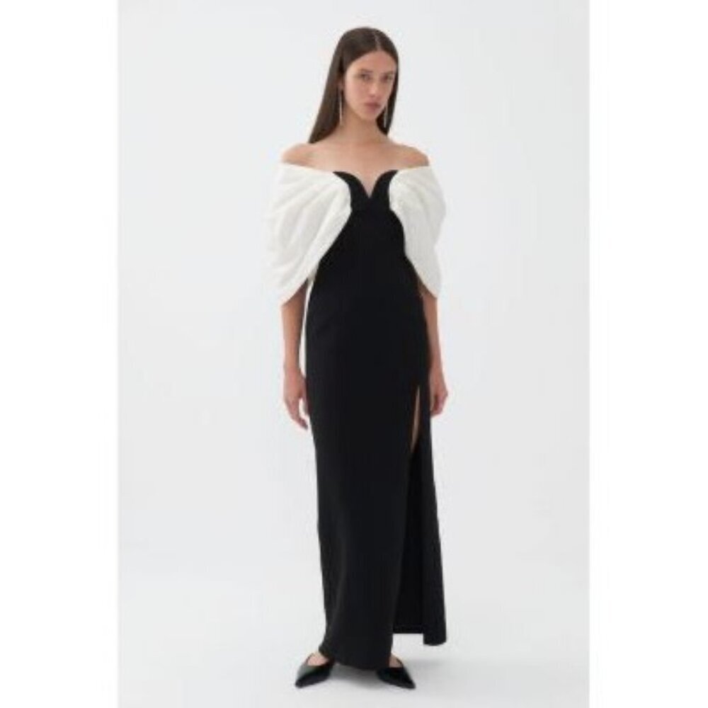 NOCTURNE WOMENS OFF THE SHOULDER MAXI DRESS SIZE 38